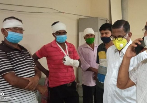 BJP miscreants organized Attacks on CPI-M activists allegedly in presence of Police in Teliamura BJP miscreants organized Attacks on CPI-M activists allegedly in presence of Police in Teliamura